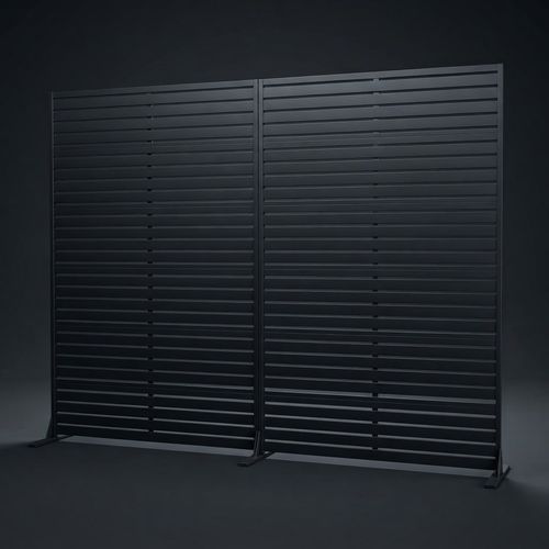 Trygoal Louvered Privacy Screen Panels, Black
