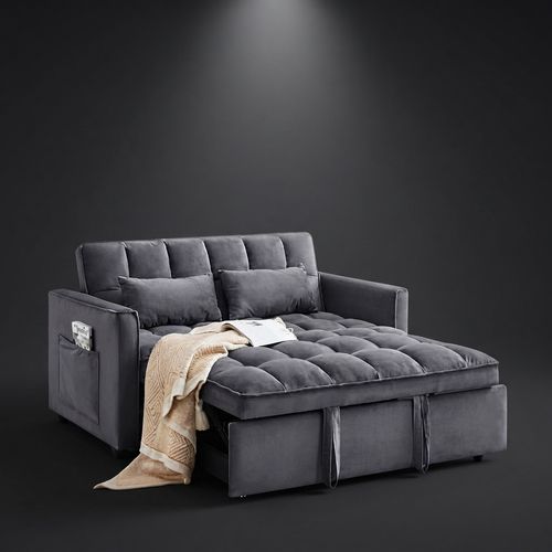 Trygoal 3-in-1 Convertible Sofa Bed, Deep Gray