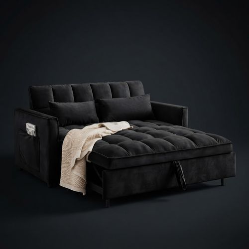 Trygoal 3-in-1 Convertible Sofa Bed, Black