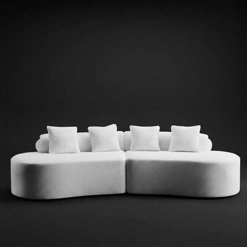 Trygoal Curved Modular Cloud Sofa, White